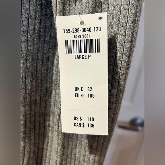 Abercrombie & Fitch Off the Shoulder Midi Sweater Dress Size Large Petite Gray - Picture 3 of 5